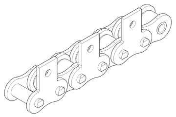Расшифровка маркировки Цепь DID 120 с прямыми прикреплениями на одном боку