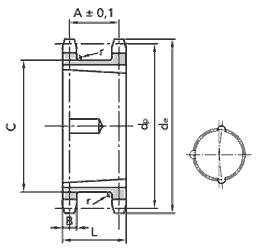 Звездочка двойная цепи 16B-1 Taper Bush